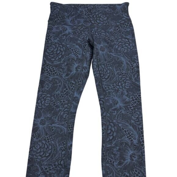 Lululemon Wunder Under Low-Rise Tight 28" Nouveau Mach Blue Black Size 6 - Picture 5 of 10